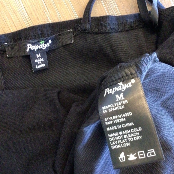 Papaya Womens Black Rhinestone Tasseled Mini Bodycon Dress Size Medium - Picture 8 of 8